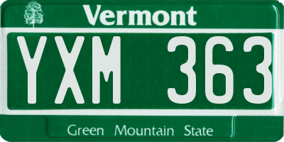 VT license plate YXM363