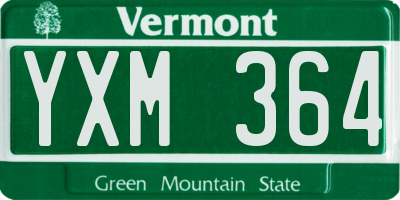 VT license plate YXM364