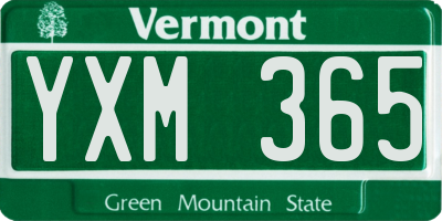 VT license plate YXM365