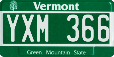 VT license plate YXM366