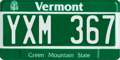 VT license plate YXM367