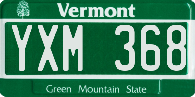 VT license plate YXM368