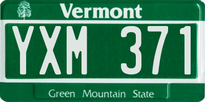 VT license plate YXM371
