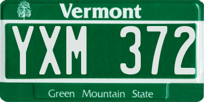 VT license plate YXM372
