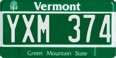 VT license plate YXM374
