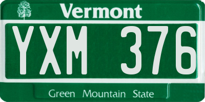 VT license plate YXM376