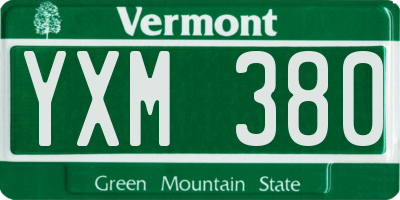 VT license plate YXM380