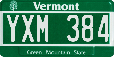 VT license plate YXM384