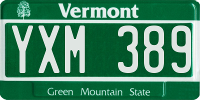VT license plate YXM389
