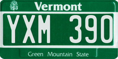 VT license plate YXM390