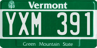 VT license plate YXM391