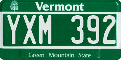 VT license plate YXM392
