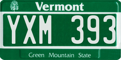 VT license plate YXM393