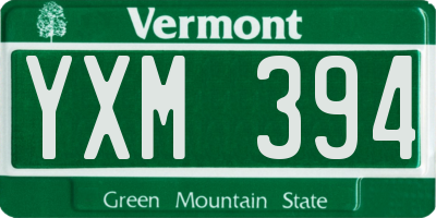 VT license plate YXM394