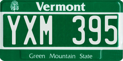 VT license plate YXM395