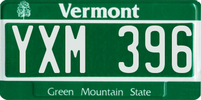 VT license plate YXM396