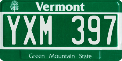 VT license plate YXM397