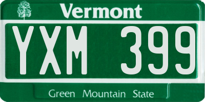VT license plate YXM399