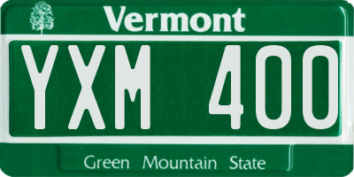 VT license plate YXM400