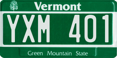 VT license plate YXM401