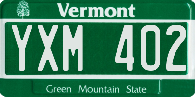 VT license plate YXM402