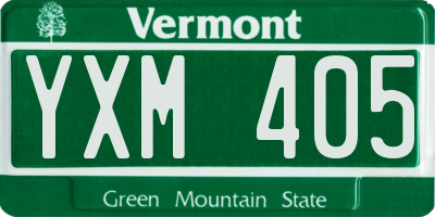 VT license plate YXM405