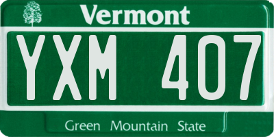 VT license plate YXM407