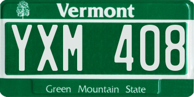 VT license plate YXM408
