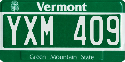 VT license plate YXM409