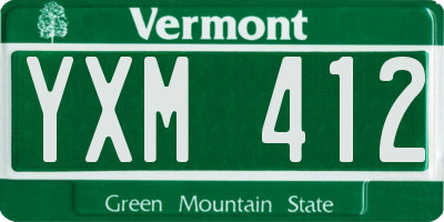 VT license plate YXM412