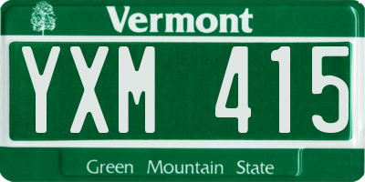 VT license plate YXM415