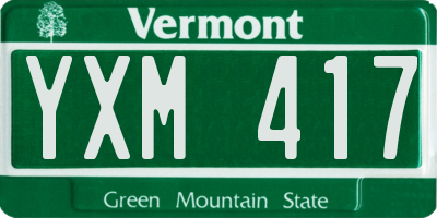 VT license plate YXM417