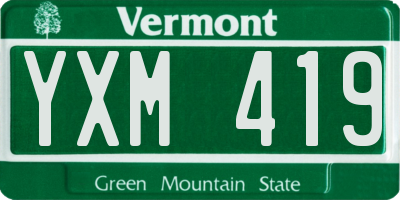 VT license plate YXM419