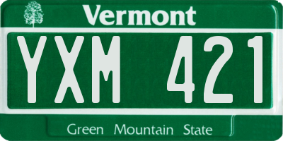 VT license plate YXM421