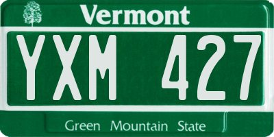 VT license plate YXM427
