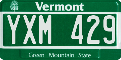VT license plate YXM429