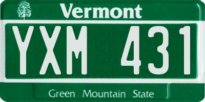 VT license plate YXM431