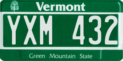 VT license plate YXM432