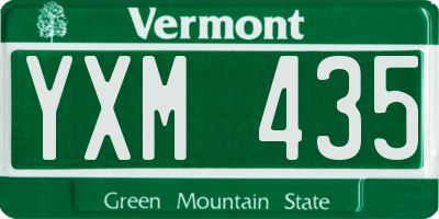 VT license plate YXM435