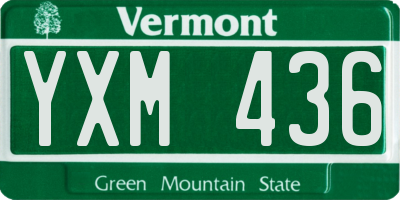 VT license plate YXM436