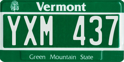 VT license plate YXM437