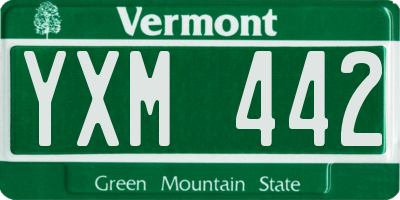 VT license plate YXM442
