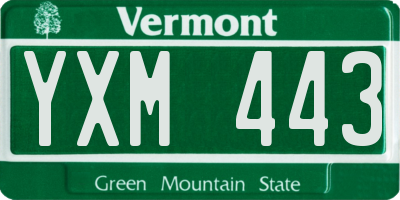 VT license plate YXM443
