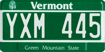 VT license plate YXM445