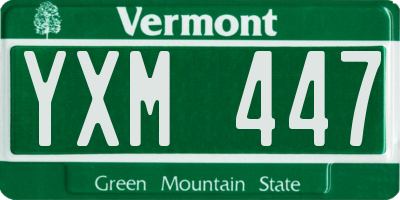VT license plate YXM447