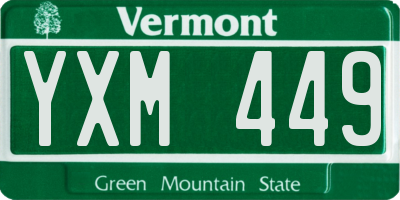 VT license plate YXM449