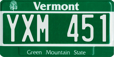 VT license plate YXM451