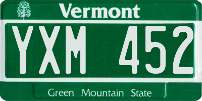 VT license plate YXM452