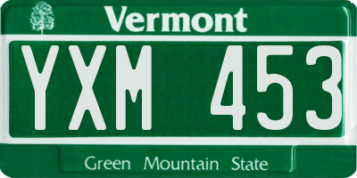 VT license plate YXM453