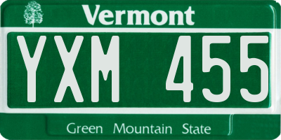 VT license plate YXM455